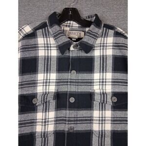 Duluth Mens Jacket XL Tall Black Plaid Flannel Snap Fleece Heavyweight Shacket